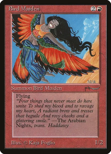 Bird Maiden, Magic card ARN 37† — Arabian Nights set