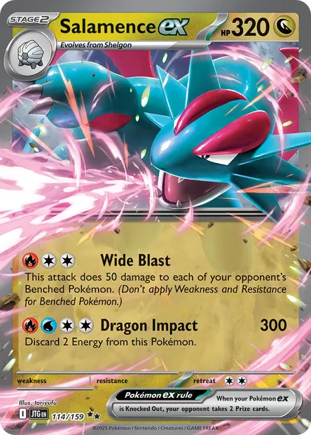 Salamence ex, Pokémon card JTG 114 — Journey Together set