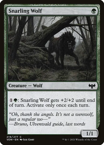 Snarling Wolf, Magic card VOW 219 — Innistrad: Crimson Vow set