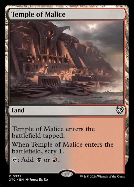 Temple of Malice, Magic card OTC 331 — Outlaws of Thunder Junction Commander set