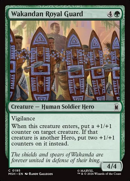 Wakandan Royal Guard, Magic card MSH 195 — Marvel Super Heroes set