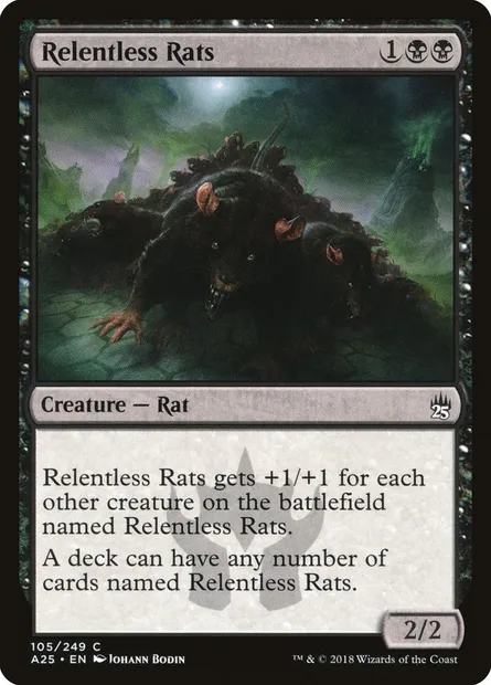 Rats implacables, carte Magic A25 105 — extension Masters 25