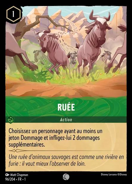 Ruée, carte Disney Lorcana CH1-096 — extension Premier Chapitre