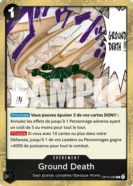 Ground Death, carte One Piece OP14-096 — extension LES SEPT DE LA MER D'AZUR