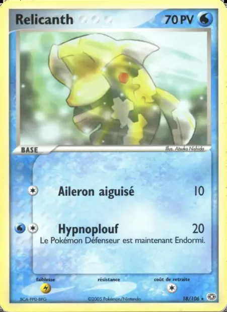 Relicanth, carte Pokémon EM 18 — extension EX Émeraude