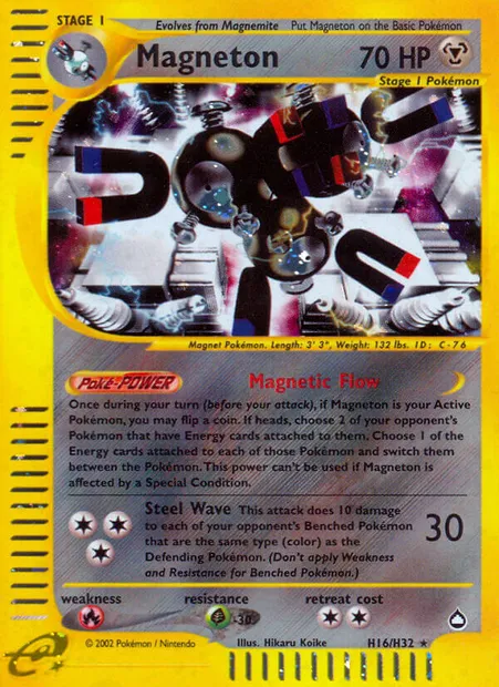 Magneton, Pokémon card AQ H16 — Aquapolis set