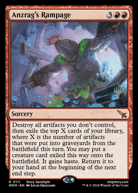 Anzrag's Rampage, Magic card PMKM 111p — Murders at Karlov Manor Promos set