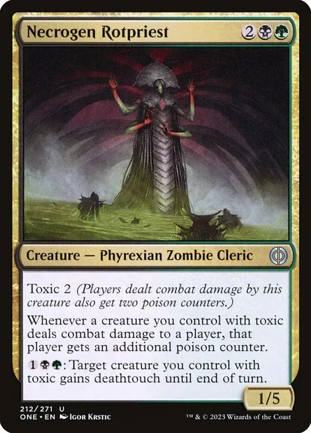 Necrogen Rotpriest, Magic card ONE 212 — Phyrexia: All Will Be One set