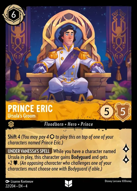Prince Eric - Ursula's Groom, Disney Lorcana card CH4-022 — Ursula's Return set