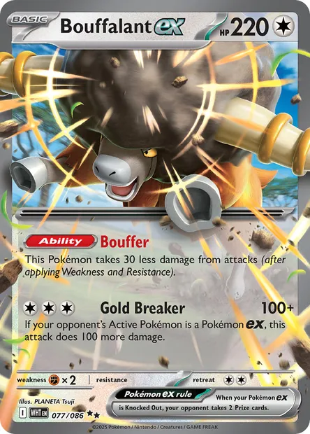 Bouffalant ex, Pokémon card WHT 077 — White Flare set