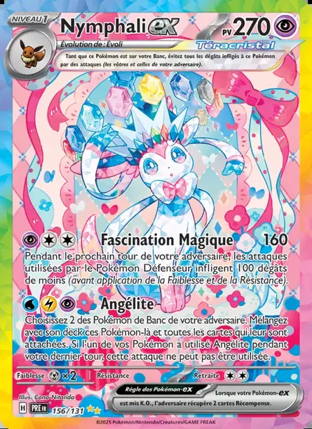 Nymphali-ex, carte Pokémon PRE 156 — extension Évolutions Prismatiques