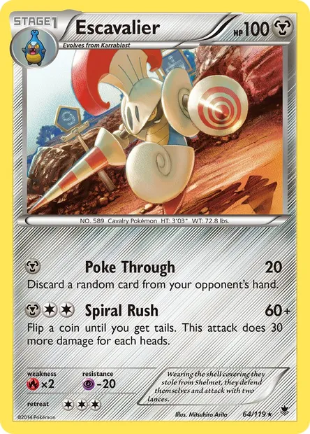 Escavalier, Pokémon card PHF 64 — Phantom Forces set