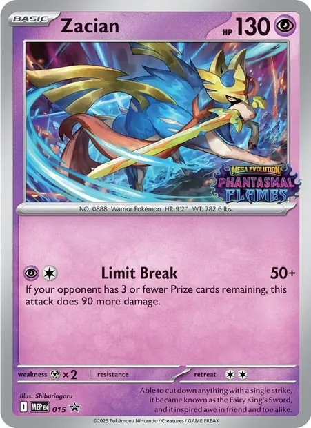 Zacian, carte Pokémon MEP 015 — extension MEP Black Star Promos