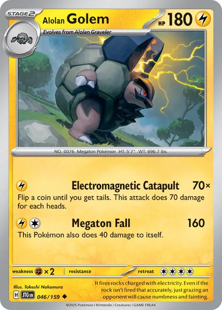 Alolan Golem, Pokémon card JTG 046 — Journey Together set