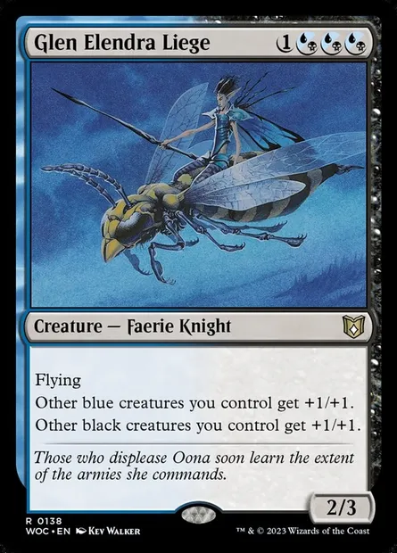 Glen Elendra Liege, Magic card WOC 138 — Wilds of Eldraine Commander set