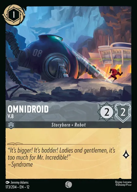 Omnidroid - V.8, Disney Lorcana card CH12-173 — Wilds Unknown set