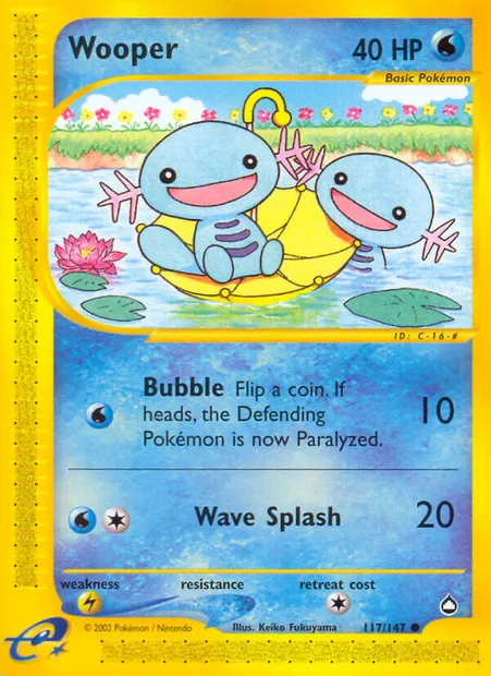 Wooper, Pokémon card AQ 117 — Aquapolis set