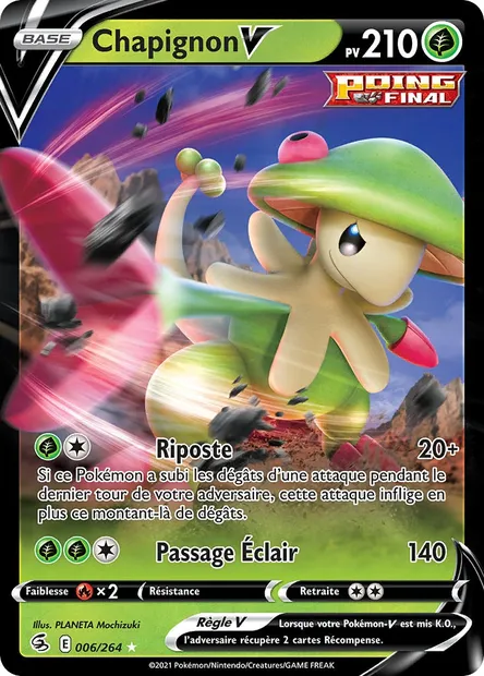 Chapignon V, carte Pokémon FST 6 — extension Poing de Fusion