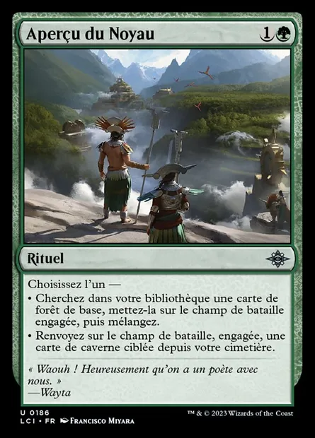 Aperçu du Noyau, carte Magic LCI 186 — extension The Lost Caverns of Ixalan