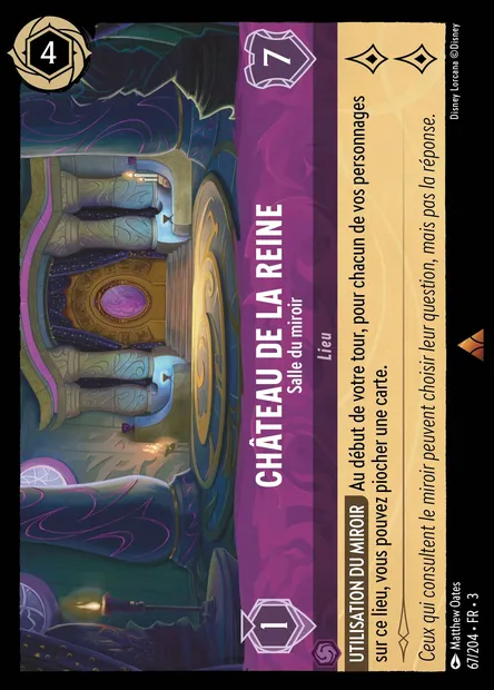 Château de la Reine - Salle du miroir, carte Disney Lorcana CH3-067 — extension Les Terres d'Encres