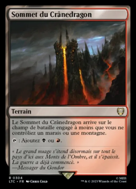 Sommet du Crânedragon, carte Magic LTC 304 — extension Tales of Middle-earth Commander