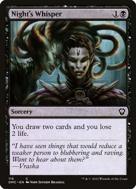Night's Whisper, Magic card DMC 115 — Dominaria United Commander set