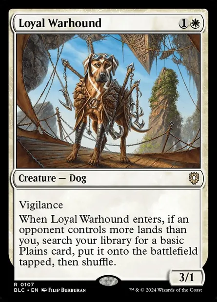 Loyal Warhound, Magic card BLC 107 — Bloomburrow Commander set