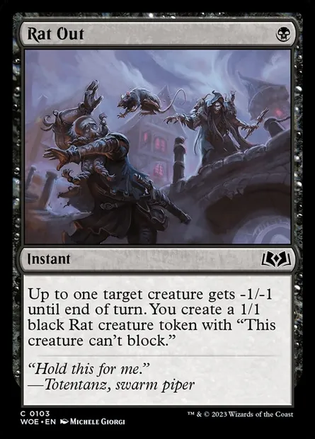 Rat Out, Magic card WOE 103 — Wilds of Eldraine set
