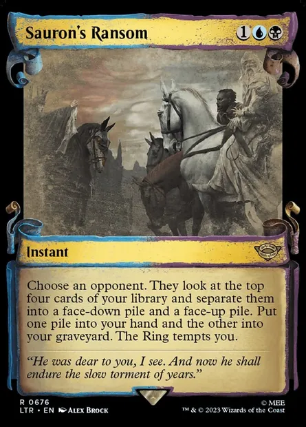 Rançon de Sauron, carte Magic LTR 676 — extension Le Seigneur des Anneaux : chroniques de la Terre du Milieu