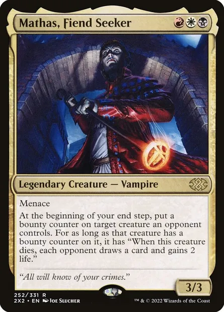 Mathas, Fiend Seeker, Magic card 2X2 252 — Double Masters 2022 set