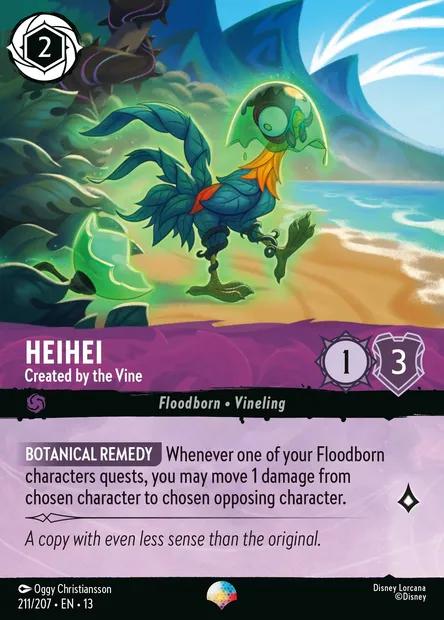 HeiHei - Created by the Vine, Disney Lorcana card CH13-211 — Attack of the Vine! set