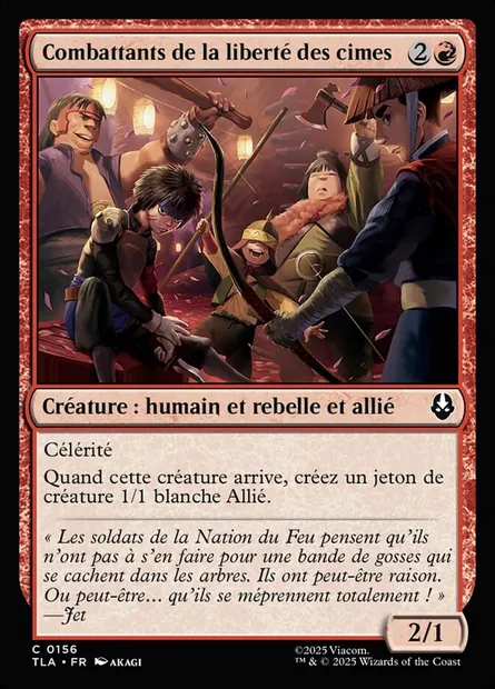 Combattants de la liberté des cimes, carte Magic TLA 156 — extension Avatar: The Last Airbender