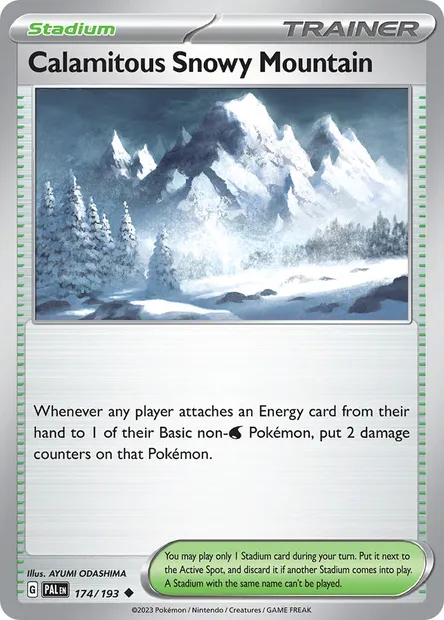 Calamitous Snowy Mountain, Pokémon card PAL 174 — Paldea Evolved set
