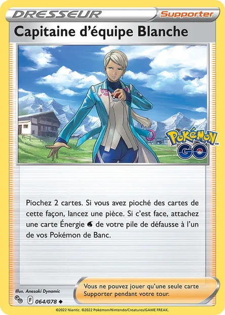 Capitaine d'équipe Blanche, carte Pokémon PGO 064 — extension Pokémon GO