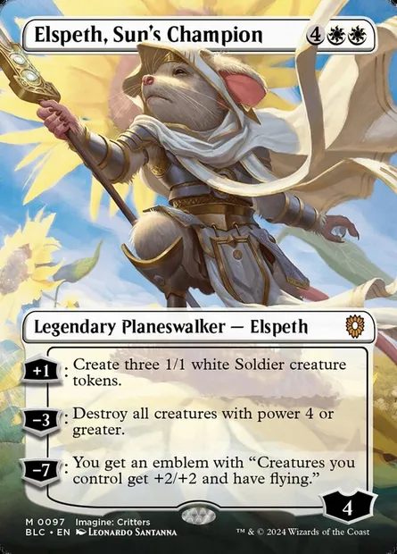 Elspeth, Sun's Champion, Magic card BLC 97 — Bloomburrow Commander set