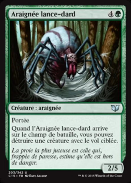 Araignée lance-dard, carte Magic C15 203 — extension Commander 2015