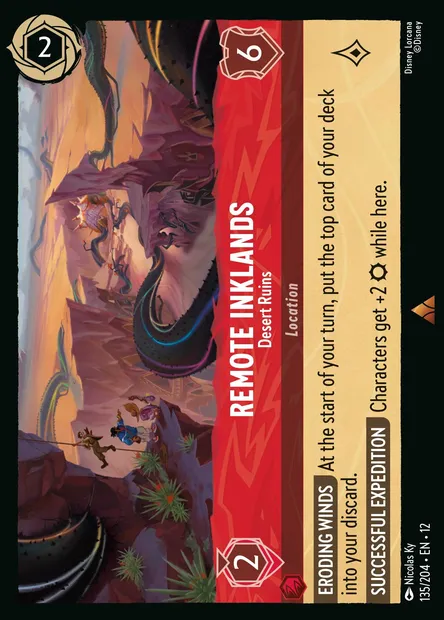 Remote Inklands - Desert Ruins, Disney Lorcana card CH12-135 — Wilds Unknown set