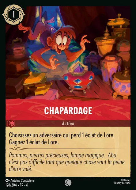 Chapardage, carte Disney Lorcana CH6-128 — extension La Mer Azurite