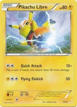 Pikachu Libre, Pokémon card TK9P 014 — XY Trainer Kit: Pikachu Libre & Suicune (Pikachu Libre) set