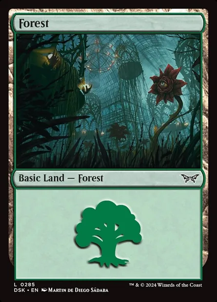 Forest, Magic card DSK 285 — Duskmourn: House of Horror set