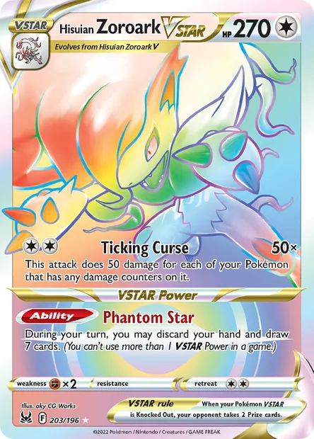 Hisuian Zoroark VSTAR, Pokémon card LOR 203 — Lost Origin set