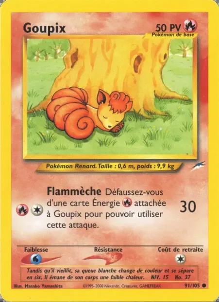 Goupix, carte Pokémon NDE 91 — extension Neo Destiny