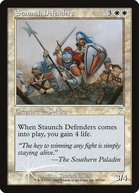 Staunch Defenders, Magic card 7ED 50★ — Seventh Edition set