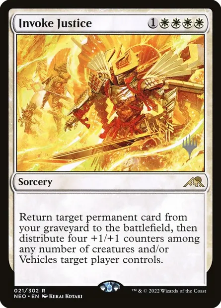 Invoke Justice, Magic card PNEO 21p — Kamigawa: Neon Dynasty Promos set