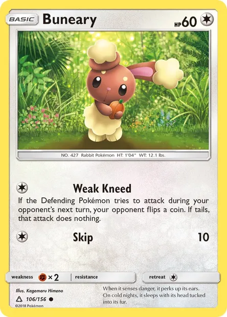 Buneary, Pokémon card UPR 106 — Ultra Prism set