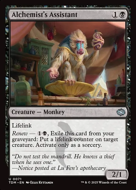 Alchemist's Assistant, Magic card TDM 71 — Tarkir: Dragonstorm set