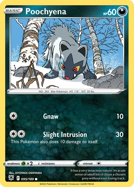 Poochyena, Pokémon card ASR 095 — Astral Radiance set