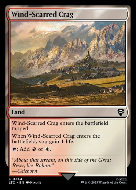 Wind-Scarred Crag, Magic card LTC 344 — Tales of Middle-earth Commander set