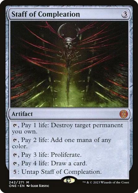 Staff of Compleation, Magic card ONE 242 — Phyrexia: All Will Be One set