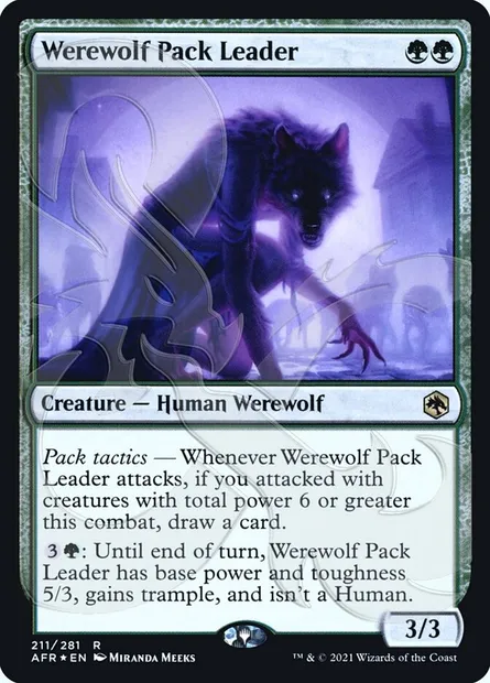 Werewolf Pack Leader, Magic card PAFR 211a — Adventures in the Forgotten Realms Promos set